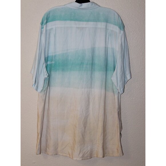 Baja Llama Mens Ombre Short Sleeve Button Up 2XL - Picture 4 of 5